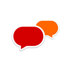 Color Speech bubble icon. Chat message sign isolated on white background