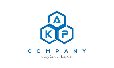 AKP three letters creative polygon hexagon logo