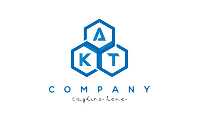 AKT three letters creative polygon hexagon logo
