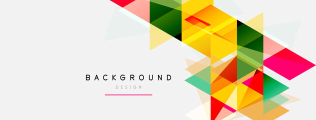 Obraz premium Mosaic triangles geometric background. Techno or business concept, pattern for wallpaper, banner, background, landing page