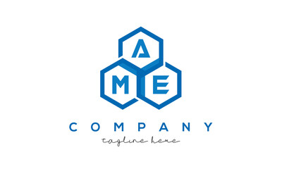 AME three letters creative polygon hexagon logo