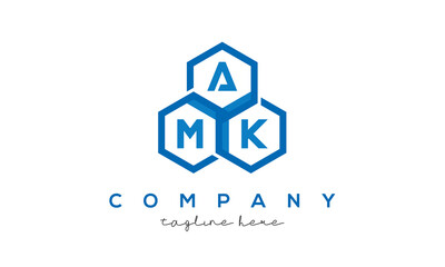 AMK three letters creative polygon hexagon logo
