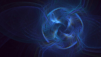 3D rendering abstract blue fractal light background