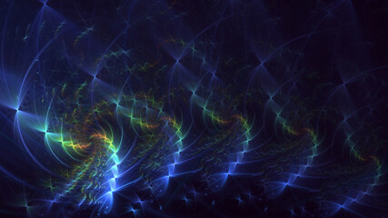 3D rendering abstract multicolor fractal light background