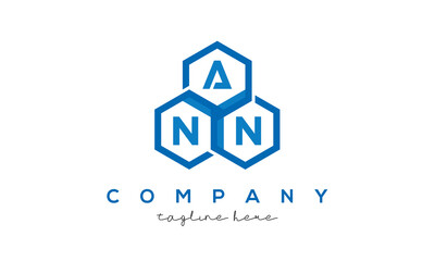 ANN three letters creative polygon hexagon logo