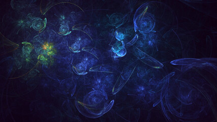 Obraz premium 3D rendering abstract multicolor fractal light background