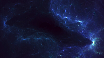 3D rendering abstract blue fractal light background
