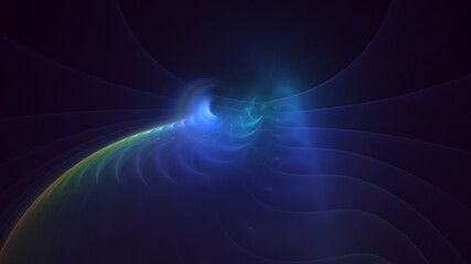 3D rendering abstract blue fractal light background