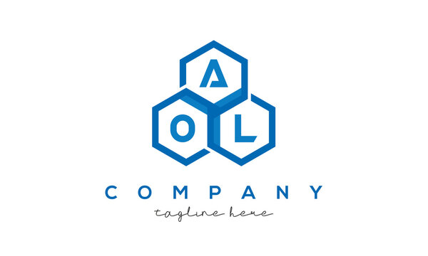 AOL three letters creative polygon hexagon logo