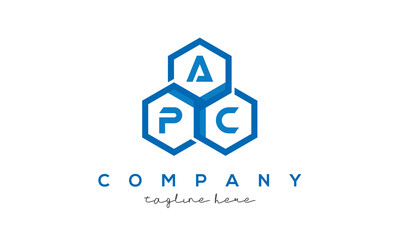 APC three letters creative polygon hexagon logo