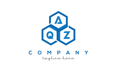 AQZ three letters creative polygon hexagon logo