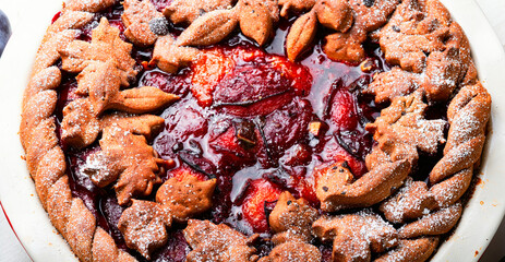 Caramelised plum cake