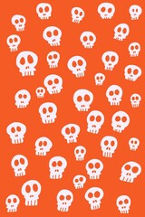 skulls bone pattern with halloween festival orange wallpaper 