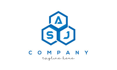 ASJ three letters creative polygon hexagon logo
