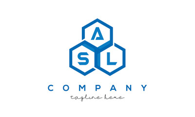 ASL three letters creative polygon hexagon logo