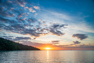 Fototapeta na wymiar Beautiful sunset at Surin Islands, Thailand - Asia.