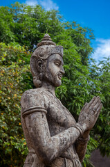 An ancient sculpture of King Devanampiyatissa, the first Buddhist king in Ceylon. Mihintale, Sri Lanka