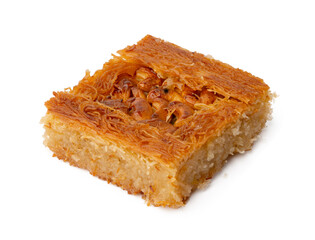 Close up of Turkish dessert baklava isolated on white