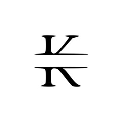 letter k elegant personalized monogram, name initial clip art