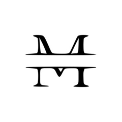 letter m elegant personalized monogram, name initial clip art - obrazy, fototapety, plakaty