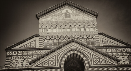 Amalfi Cahedral exterior view, Amalfi Cost, Italy.
