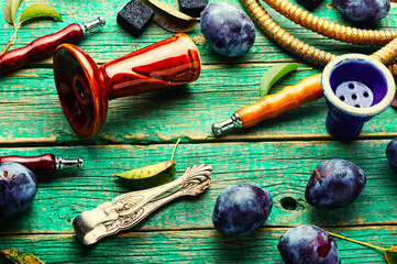 Arabic hookah with plum
