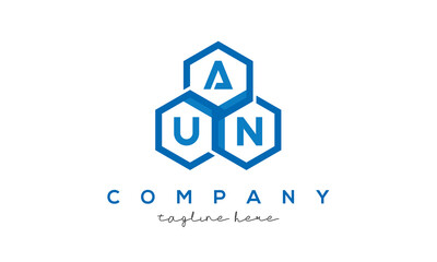 AUN three letters creative polygon hexagon logo