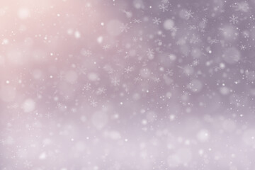 pink christmas background with snowflakes