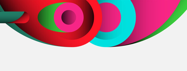 Obraz premium Abstract background. Minimal geometric circles and round style shapes with deep shadow effects. Trendy technology business template for wallpaper banner or background