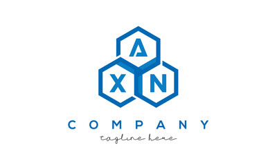 AXN three letters creative polygon hexagon logo 