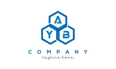AYB three letters creative polygon hexagon logo 