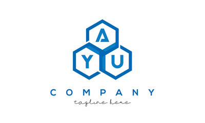 AYU three letters creative polygon hexagon logo 