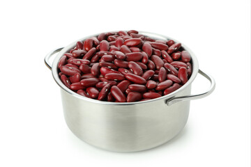 Pot of red bean isolated on white background