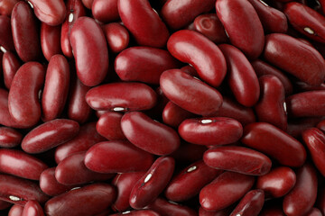Red beans, all over background, close up