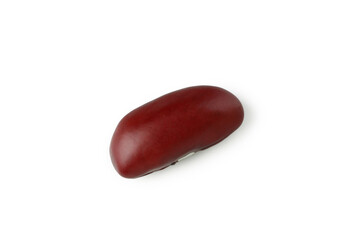 One red bean isolated on white background