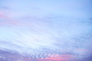 Sky at sunset in blue and pink colors