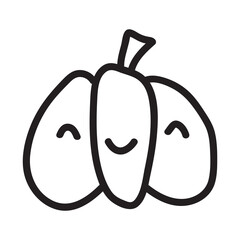 Halloween pumpkin. Vector concept in doodle and sketch style. Hand drawn illustration