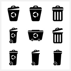 Trash box set icon isolated on white. Recycled symbol. Vector stock illustration. EPS 10