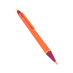Vector illustration of pen and pencil in realistic style. on a white background