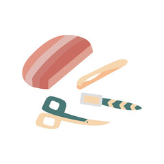 Personal icon set of shaver blades and razors.Isolated on white, a flat illustration of 9 shaver blade razor personal vector icons.