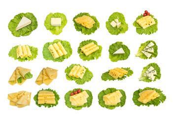 Sliced Maasdam Cheese Isolated