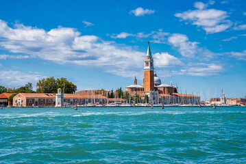 Fototapeta na wymiar San Giorgio di Maggiore church in Venice, Italy. Beautiful view of Venice lagoon.