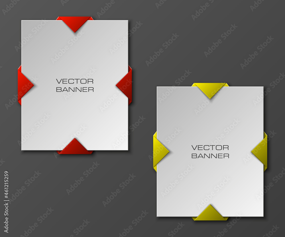 Poster Vector banner. The original form as two form, overlapping. The flat image. Advertising Design shape. Vector label tag.