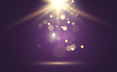 Fototapeta premium White scene on with spotlights. Vector illustration.