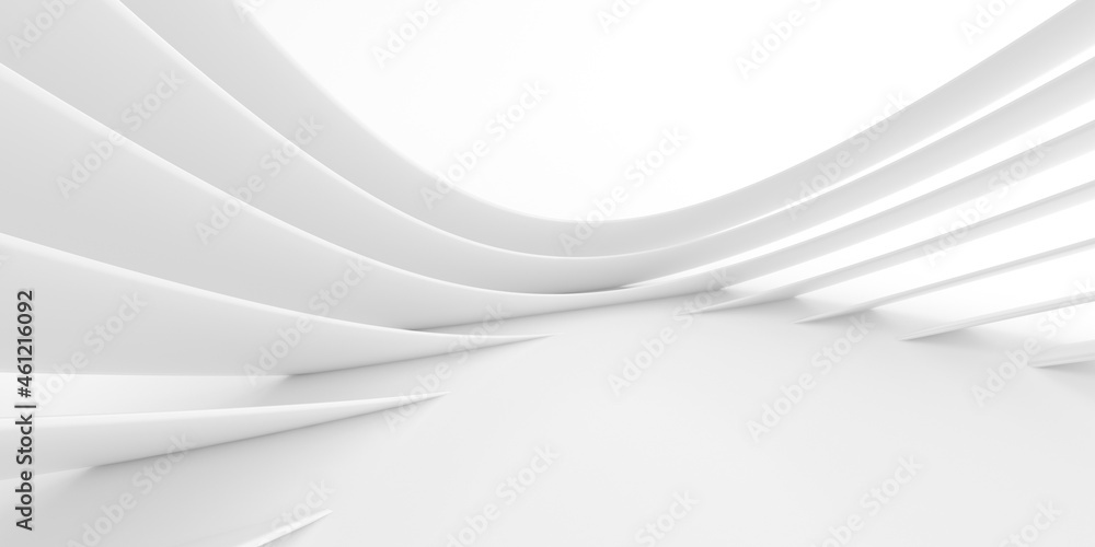 Leinwandbilder abstract of white lines background, minimal dynamic shape, 3d rendering.
