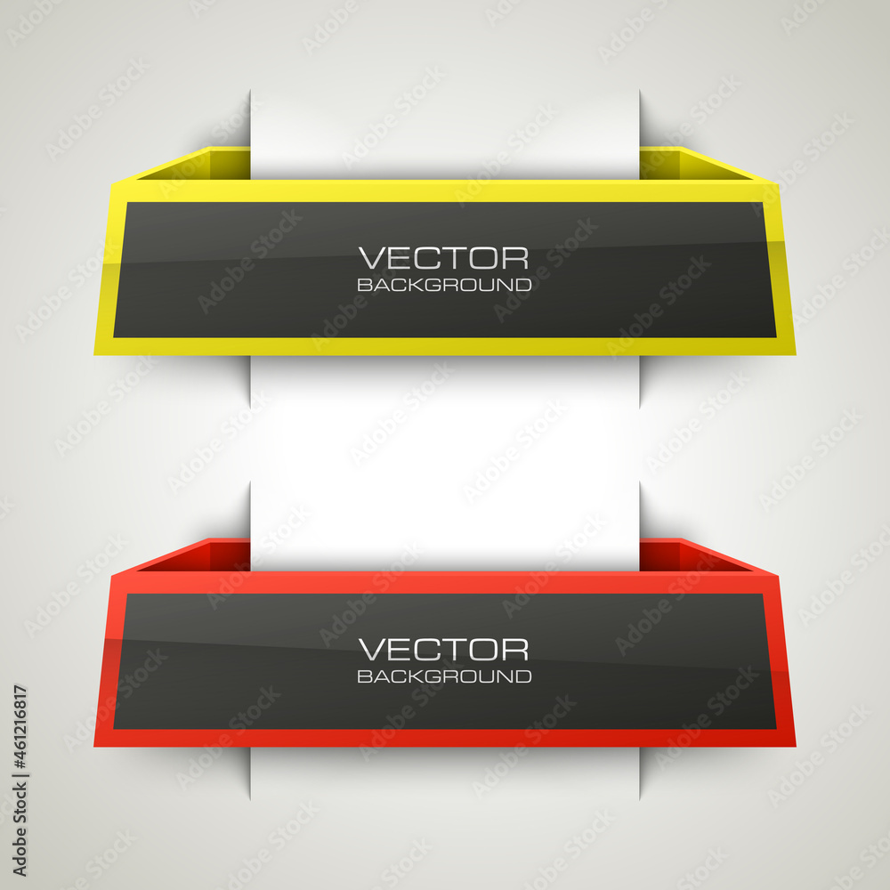 Poster abstract 3d banner set. place for your text shape. rectangle form two advertising banner poster. fla