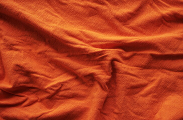 Orange Fabric cloth texture for background, old cotton fabric