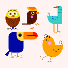 Portrait woman,man face on decorative cubism style character vector illustration.