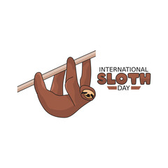 vector graphic of International sloth day good for International sloth day celebration. flat design. flyer design.flat illustration. © Jayadiudara