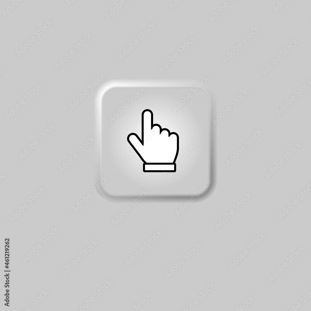 Poster hand click icon in trendy outline style design. vector graphic illustration. click symbol for websit